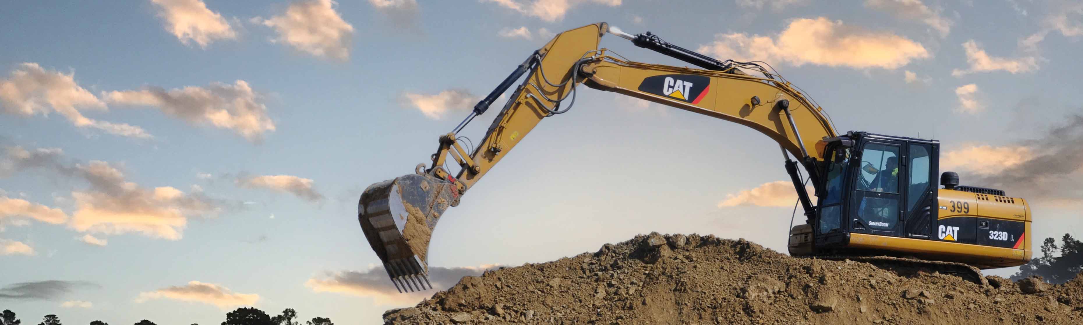 A photograph of a CAT excavator